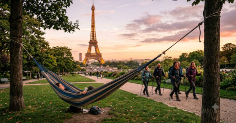 tour eiffel et un hamac